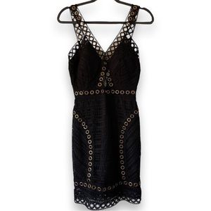 Endless Rose Black Eyelet Mini Dress Size XS
